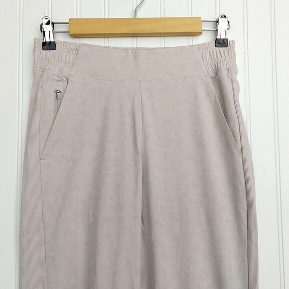 Athleta Brooklyn Textured Jogger Leopard Abalone Size 2 Taupe Ribbed Pants - Picture 5 of 13